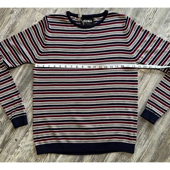 NWT Edwa by Edward Spiers Mens Long Sleeve Striped Shirt Made in Italy - Picture 7 of 9